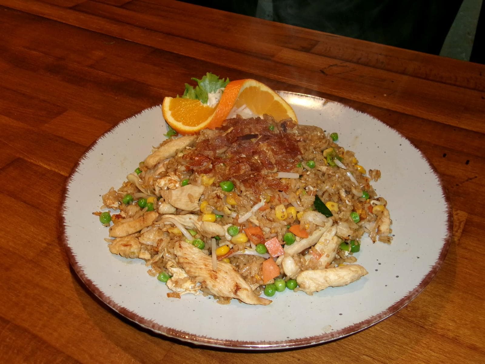 Gebratener Reis mit Hähnchen
